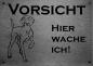 Preview: Edelstahl Warnschild Vizsla VORSICHT Hier wache ich!
